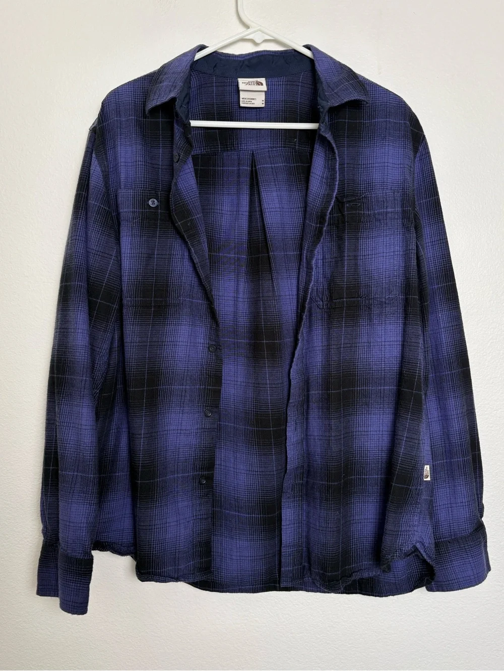 The North Face Mens Purple And Black Flannel Size Medium